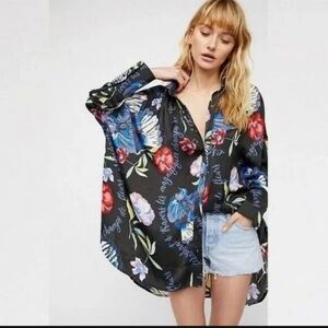 Free People Tops Free People Sz  Silky Nights Button Up Tunic